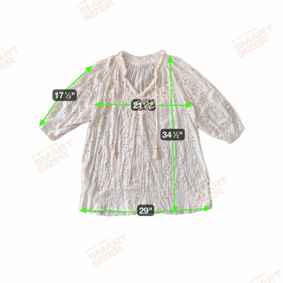 Sundance Catalog Eyelet Flowy White Dress Tassel Boho Poet Sleeve Romantic M - Picture 6 of 6